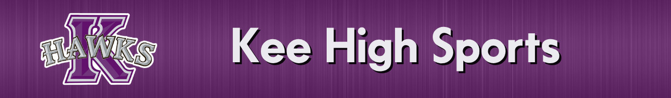 Banner with Kee High KeeHawks logo, text: "Kee High Sports"