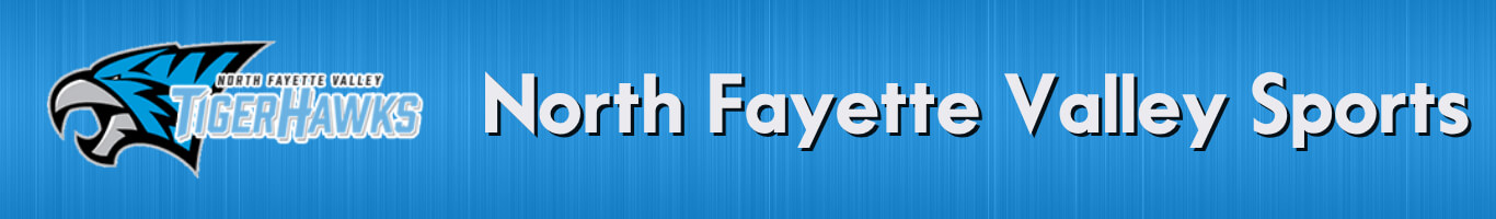 Banner with North Fayette Valley TigerHawks logo, text: "North Fayette Valley Sports"