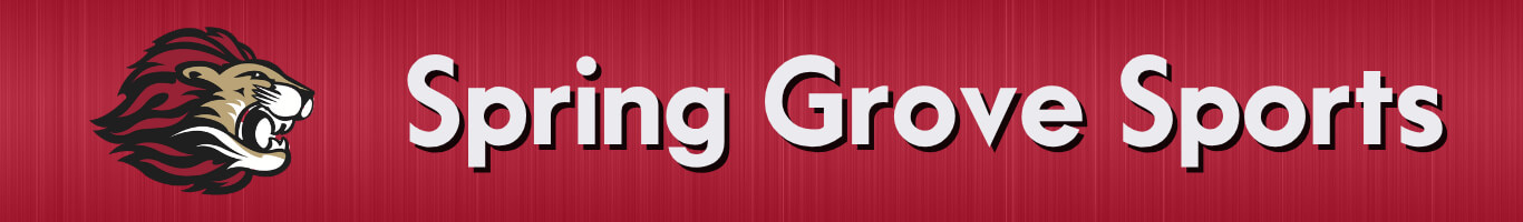 Banner with Spring Grove Lions logo, text: "Spring Grove Sports"