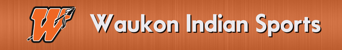 Banner with Waukon logo, text: "Waukon Sports"